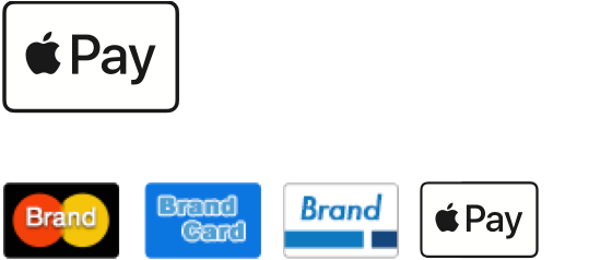 一个示例，显示了 Apple Pay 标志与其他品牌标志正确相邻