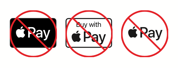 Apple Pay 标志的错误示例