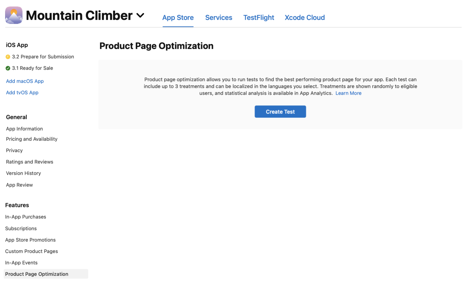 Create a product page optimization test.
