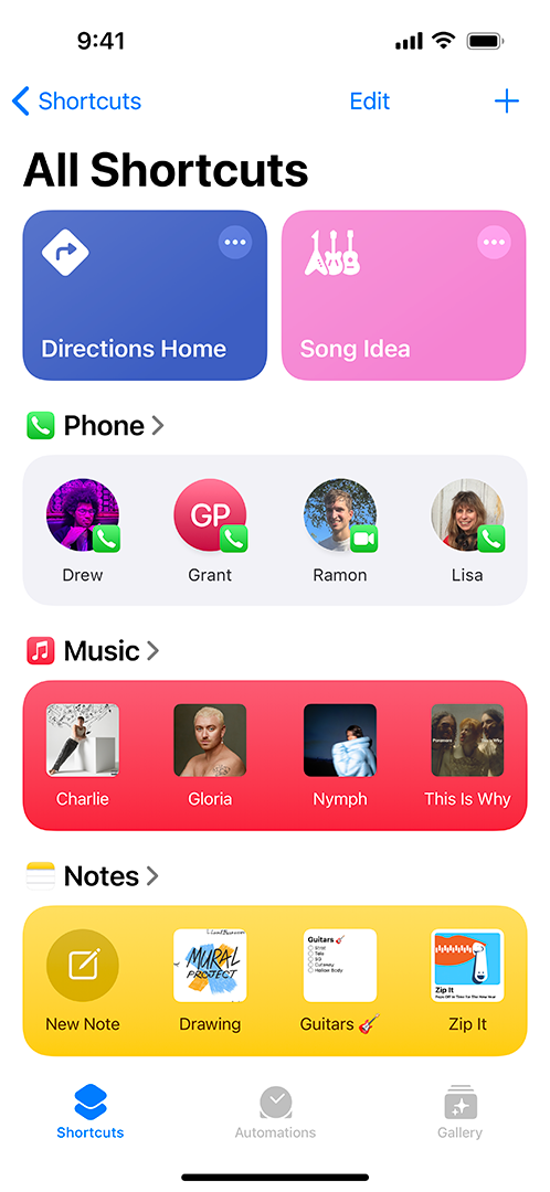 iRobot용 앱 단축어가 표시된 iPhone