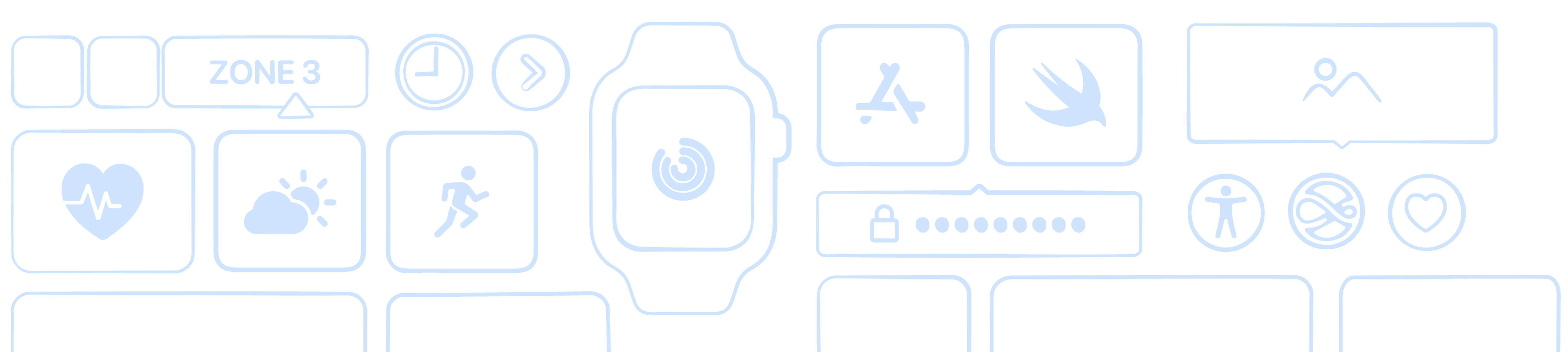 含有 watchOS App 新创意和技术的故事板。